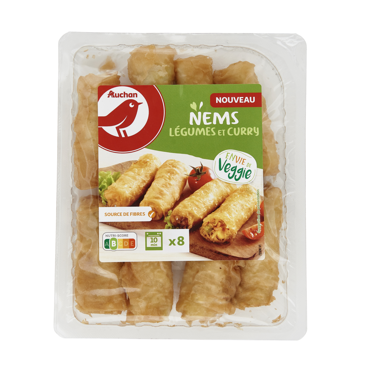 NEMS AUX LÉGUMES ET CURRY "ENVIE DE VEGGIE" AUCHAN