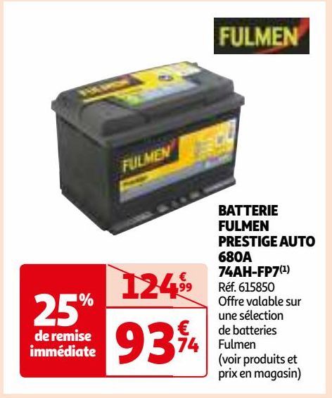 BATTERIE FULMEN PRESTIGE AUTO 680A 74AH-FP7