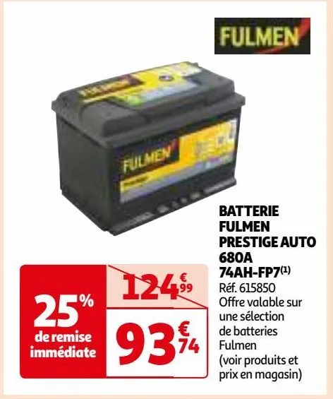 batterie fulmen prestige auto 680a 74ah-fp7
