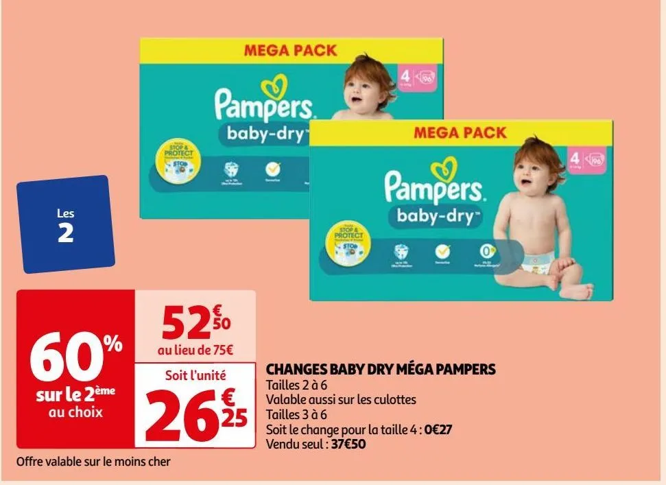 changes baby dry méga pampers