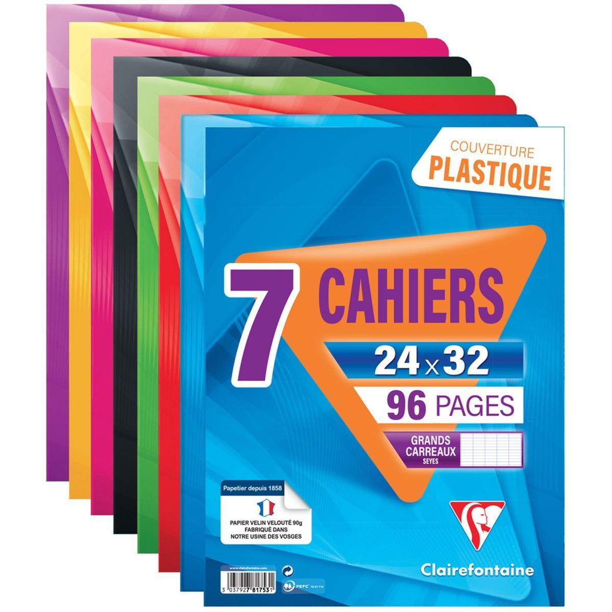 LOT DE 7 CAHIERS CLAIREFONTAINE