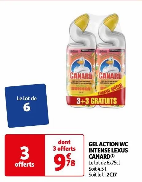 gel action wc intense lexus canard