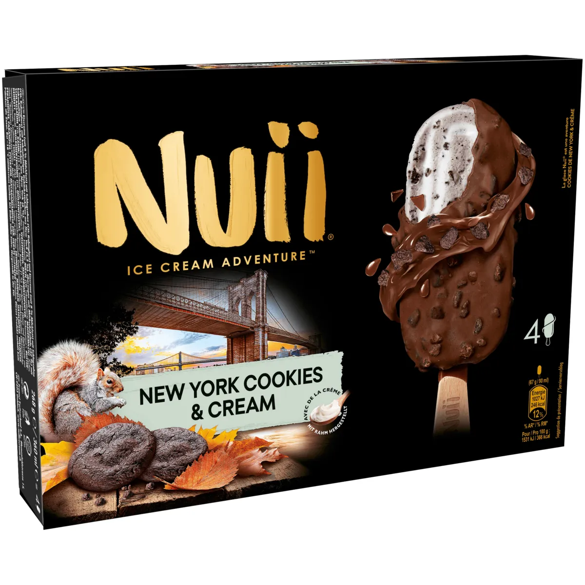bâtonnets glacés new york cookies & cream nuii