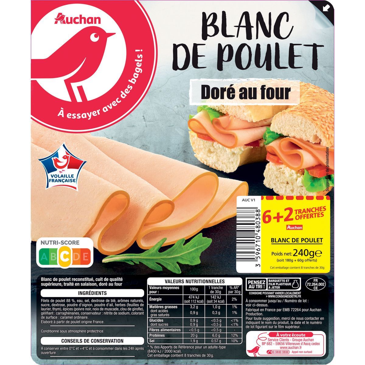 BLANC DE POULET AUCHAN