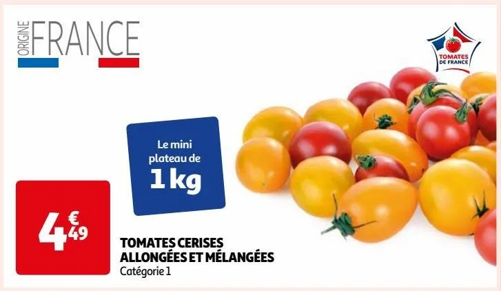 tomates cerises allongées et mélangées
