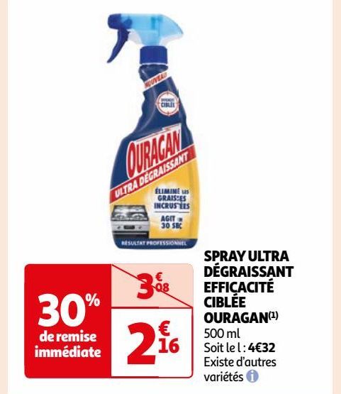 SPRAY ULTRA  DÉGRAISSANT  EFFICACITÉ  CIBLÉE  OURAGAN