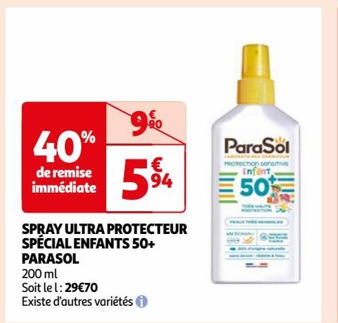 SPRAY ULTRA  PROTECTEUR  SPÉCIAL ENFANTS  50+ PARASOL