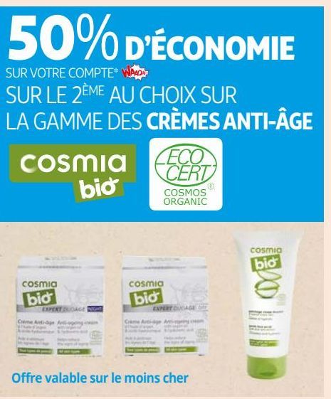   LA GAMME DES CRÈMES ANTI-ÂGE COSMIA BIO