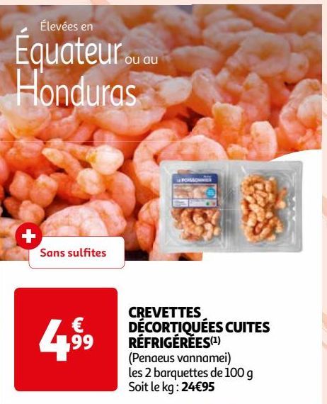 CREVETTES  DÉCORTIQUÉES CUITES  RÉFRIGÉRÉES