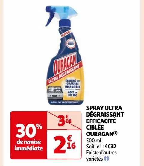 spray ultra  dégraissant  efficacité  ciblée  ouragan