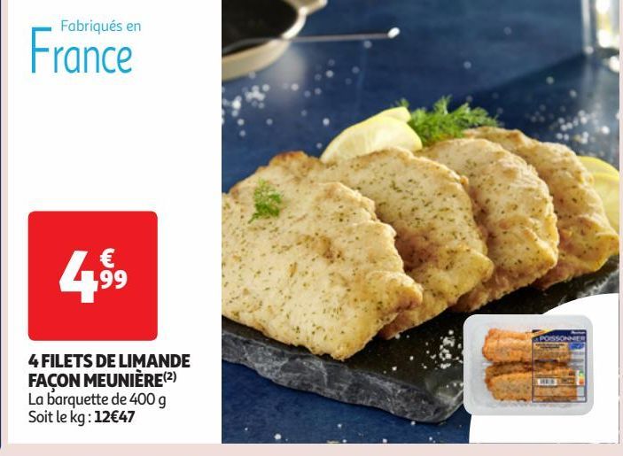 4 FILETS DE LIMANDE  FAÇON MEUNIÈRE