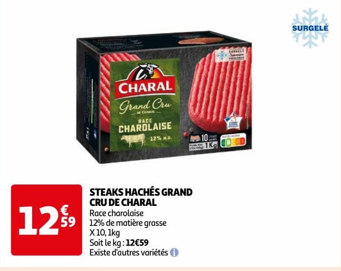 STEAKS HACHÉS GRAND  CRU DE CHARAL