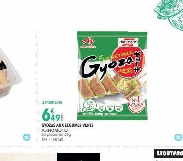 gyozas aux légumes verts ajinomoto - 600g, 30 pièces de 20g, ref.: 168148 - spinach pustry no gyoza mandin jaan.