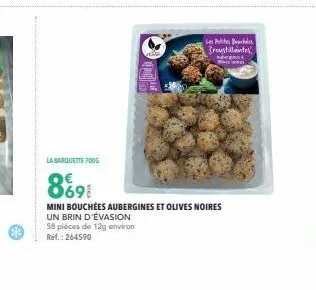 endo 8698 : découvrez nos mini-bouchées aubergines & olives noires - 58 pièces de 12g environ.