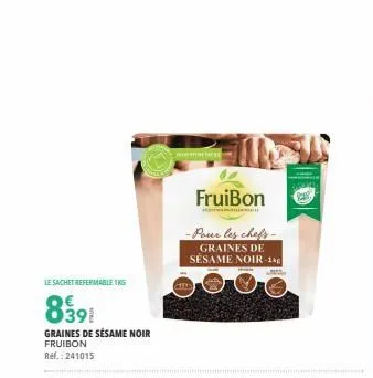 nouveau fruibon - sachet refermable ike 8391 graines de sésame noir - ref.: 241015