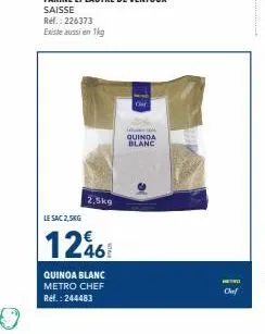 sac de quinoa blanc metro chef - 2,5kg - ref. 244483 - hetve chef - bonne affaire!