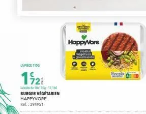 dégustez le nouveau burger végétarien happyvore au prix de 17,16€ - ref. : 294951