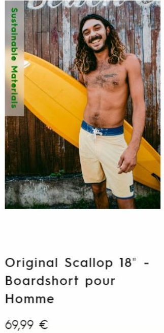 Sustainable Materials  Original Scallop 18"  Boardshort pour Homme  69,99 €  