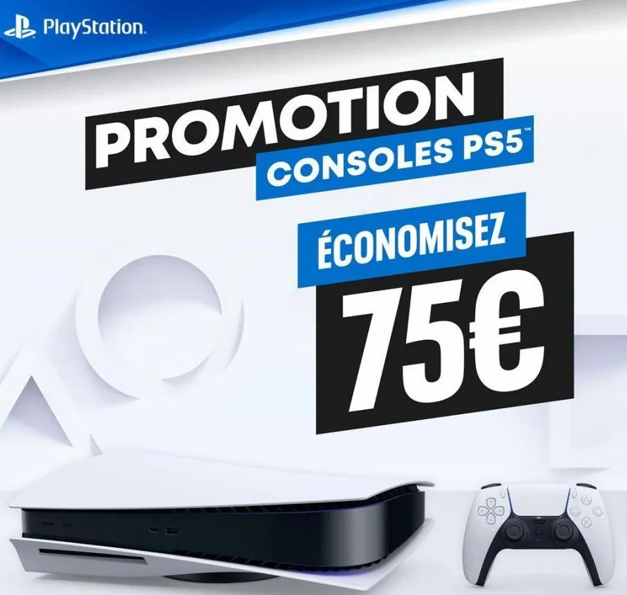 playstation.  promotion  consoles ps5  économisez  75€  