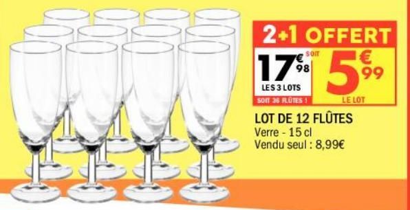 Lot de 12 flutes