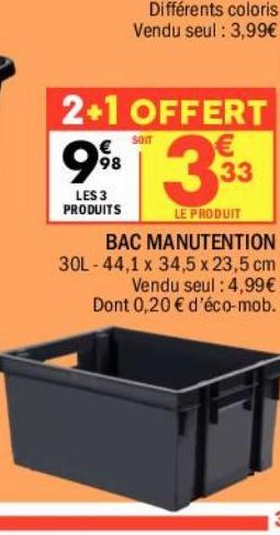 Bac manutention