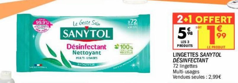 lingettes sanytol desinfectant