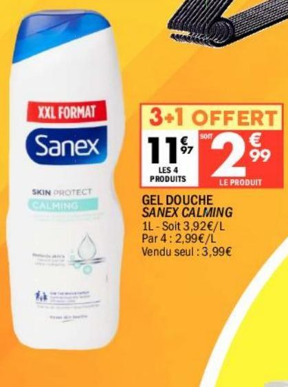 gel douche sanex calming