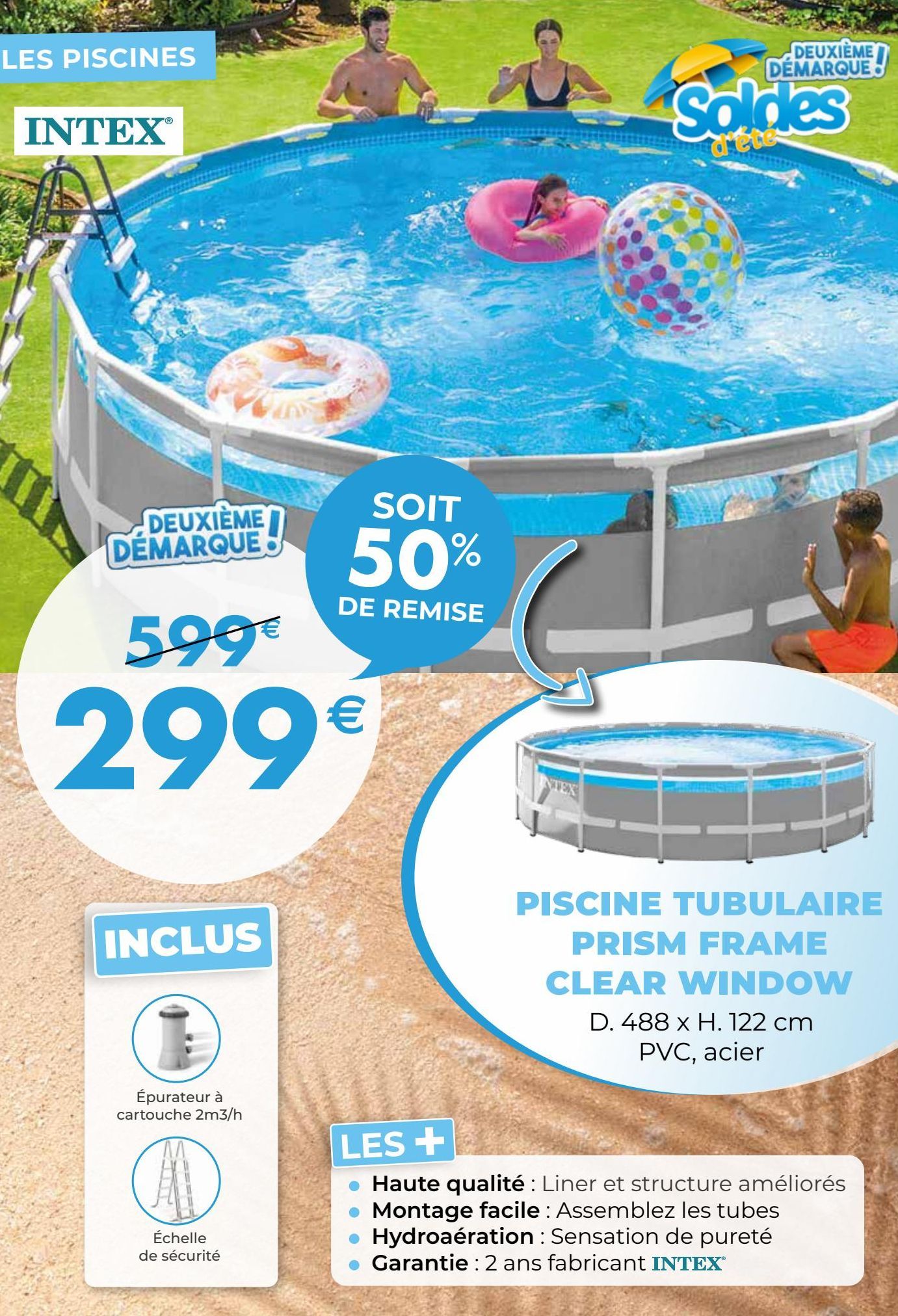 piscine tubulaire prism frame clear window