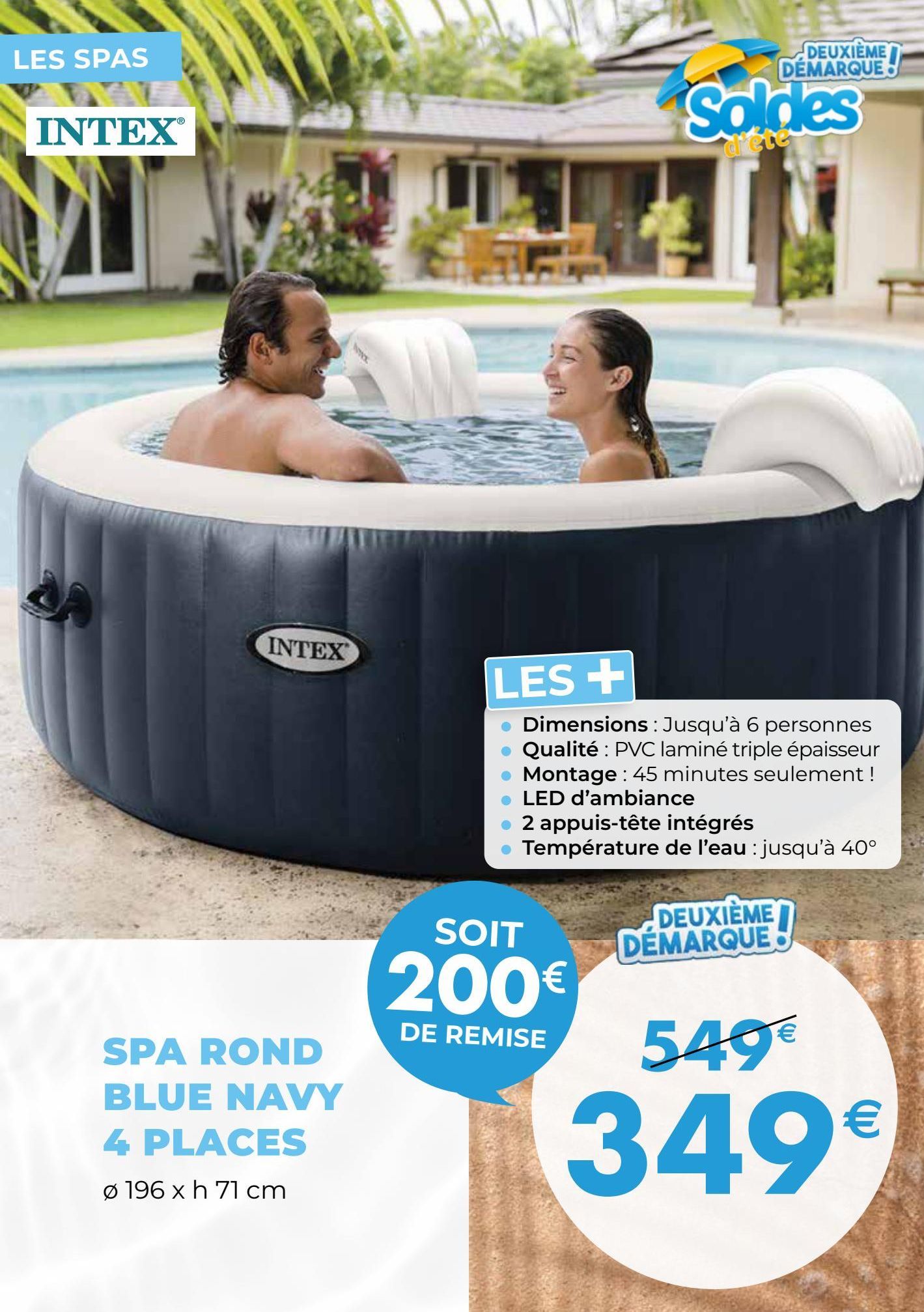 spa rond blue navy 4 places