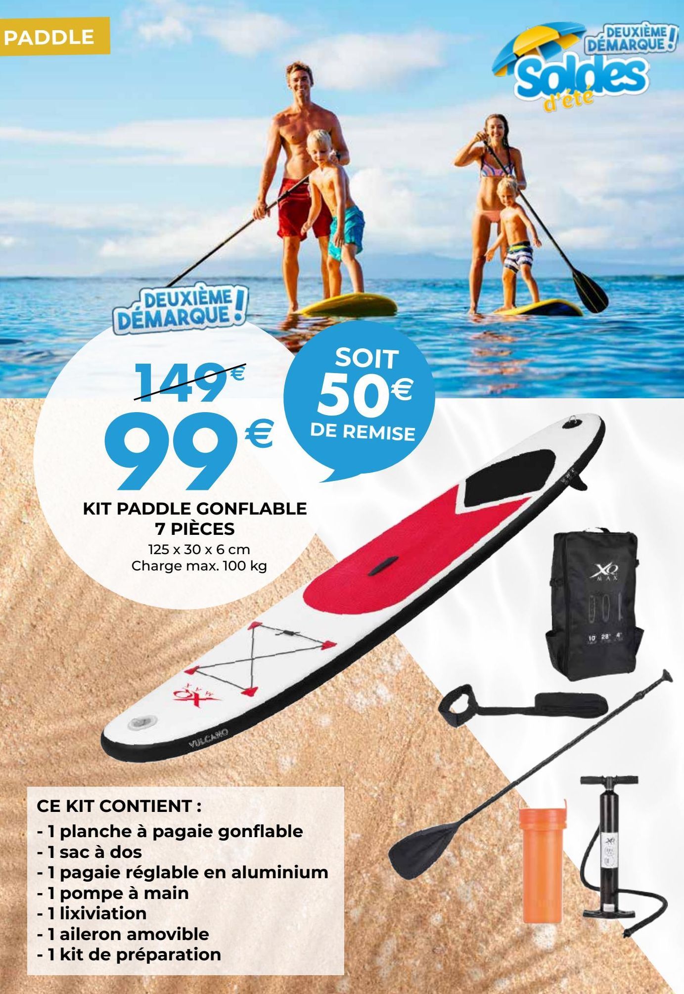 Kit paddle gonflable 7 piéces