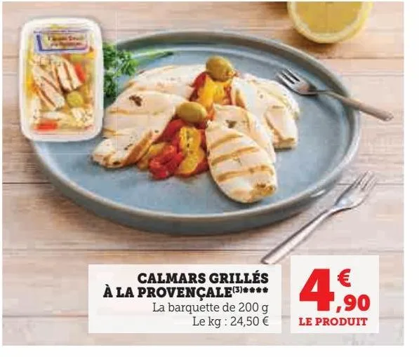 calmars grillés à la provençale