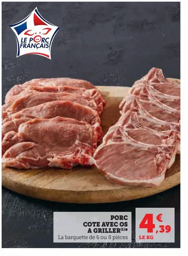 porc cote avec os a griller