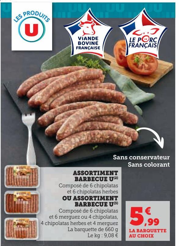 Assortiment barbecue U ou assortiment barbecue U