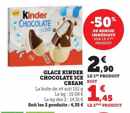 glace kinder chocolate ice cream