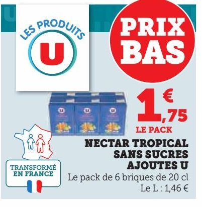 NECTAR TROPICAL SANS SUCRES AJOUTES U