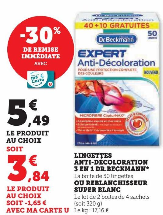 LINGETTES ANTI-DÉCOLORATION 3 EN 1 DR.BECKMANN