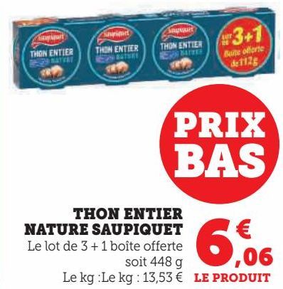 THON ENTIER NATURE SAUPIQUET