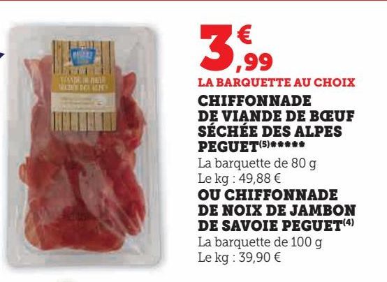 Le Savoureux Mélange de Viande et de Noix Peguet : Découvrez la Chiffonnade de Boeuf séché et de Noix de Jambon des Alpes Peguet !