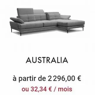 australia  à partir de 2296,00 €  ou 32,34 € / mois 