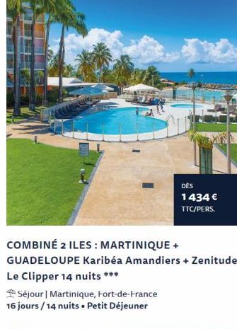 Séjour | Martinique, Fort-de-France 16 jours/14 nuits. Petit Déjeuner  DÈS  1434 € TTC/PERS.  