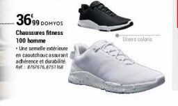 36'99 DOMYOS  Chaussures fitness 100 homme  Une semelle extérieure en caoutchouc assurant adhérence et durabilité Ref: 8767676,8751168  Divers coloris 
