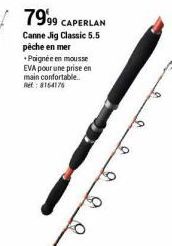 7999 CAPERLAN  Canne Jig Classic 5.5 pêche en mer  Poignée en mousse EVA pour une prise en main confortable.. Ret: 8154176 