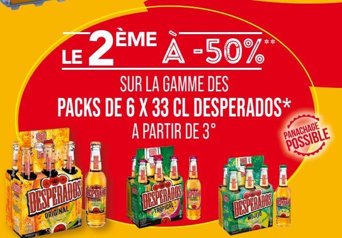 La gamme des packs de 6 x 33 cl Desperados