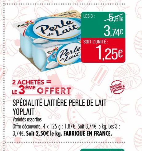 Spécialité laitière perle de lait Yoplait