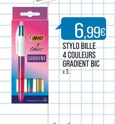 Stylo bille 4 couleurs gradient bIC