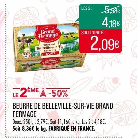 beurre de belleville - sur - vie grand fermage