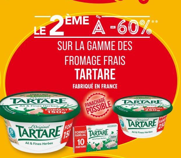 La gamme des fromage frais Tartare