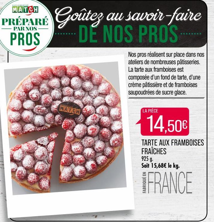 tarte aux framboises fraiches