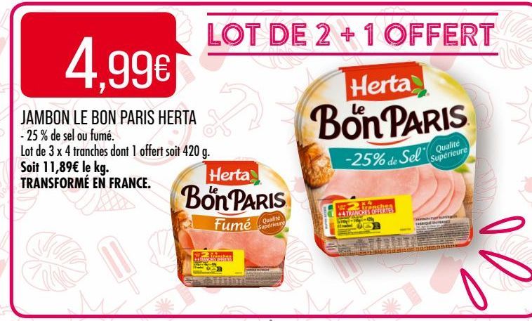 jambon Le bon Paris Herta