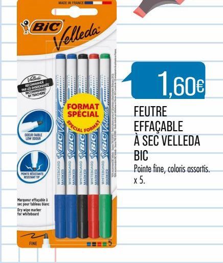 feutre effaçable à sec velleda  BIC